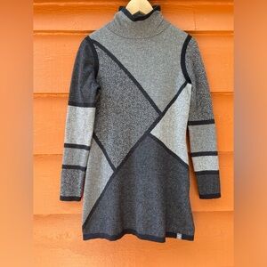 Mock neck mini merino wool blend sweater dress size small